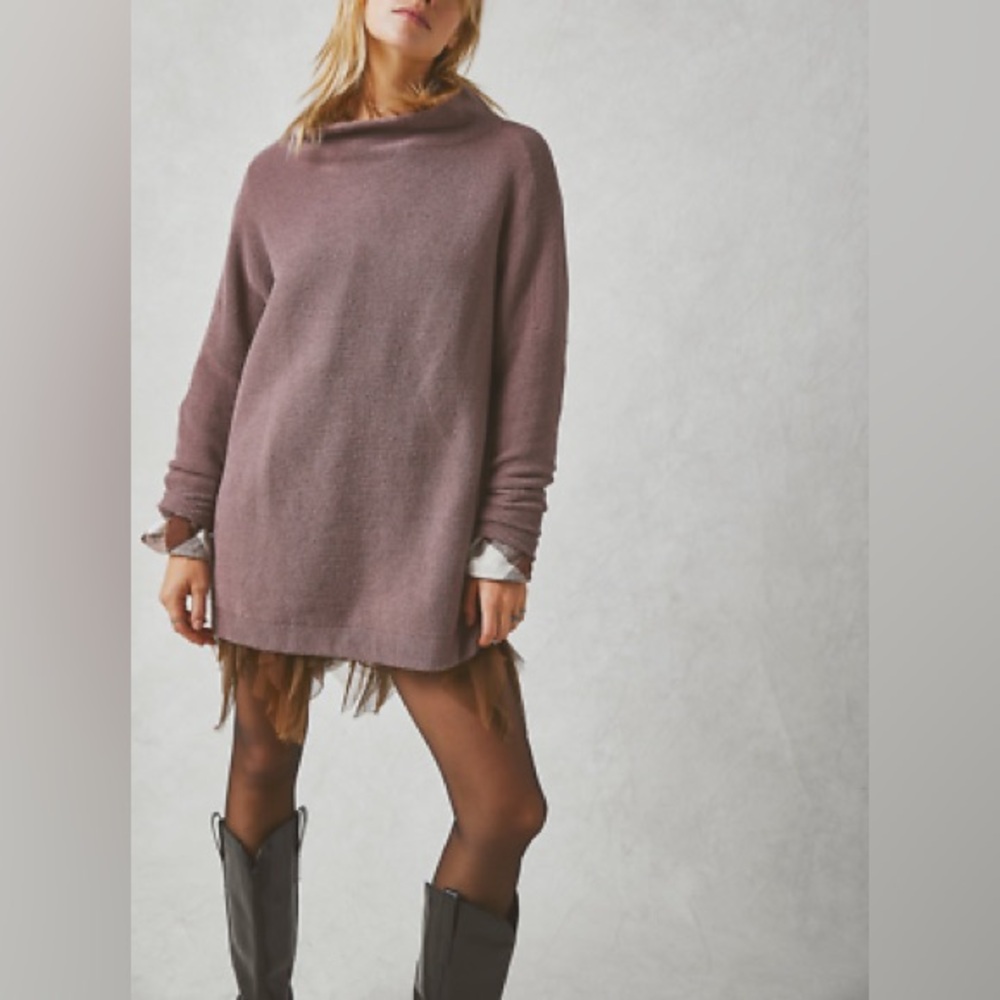 Free people Ottoman Slouchy Tunic Jumper sweater nutmeg